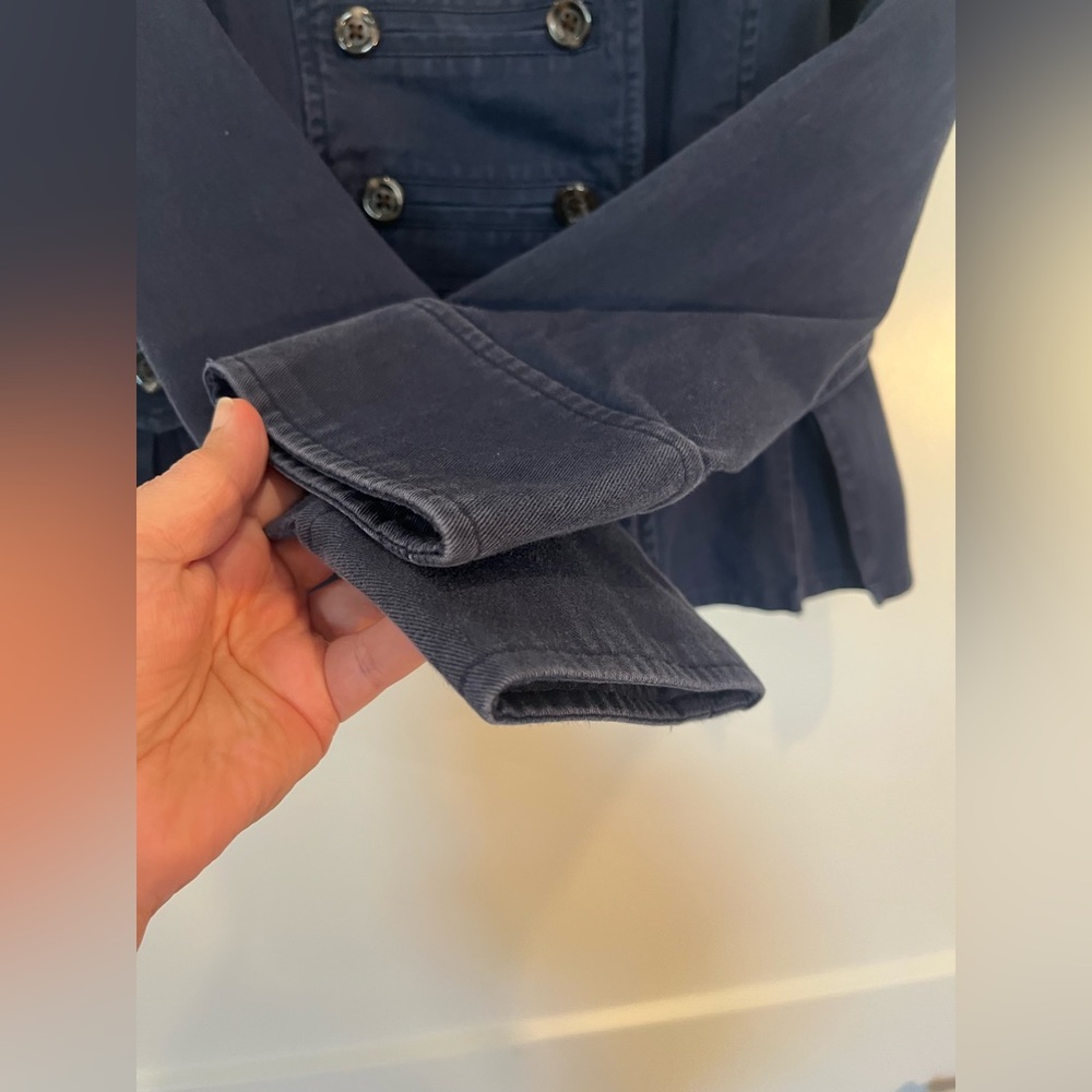 Vtg Mossimo Navy Military Utility Peplum Boho Festival Preppy Jacket Sz S - Picture 4 of 10